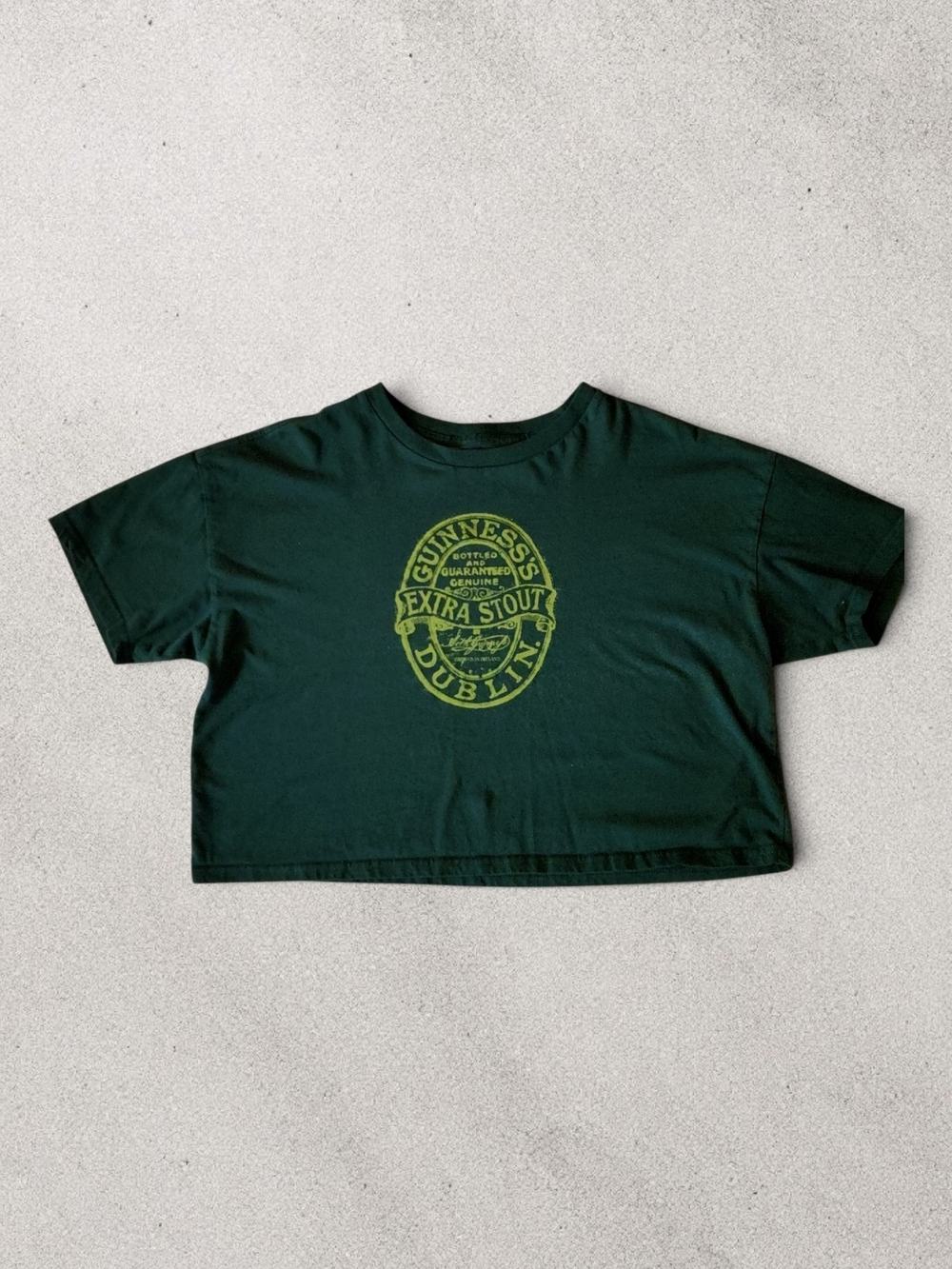 Guinness Extra Stout Cropped Graphic Tee - Dark Green
